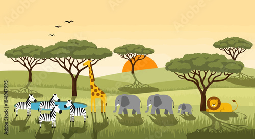 African wildlife animals in their natural habitat.