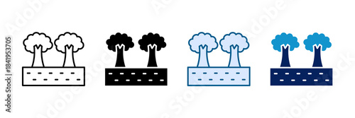 Tree Nursery Icon Set Multiple Style Collection