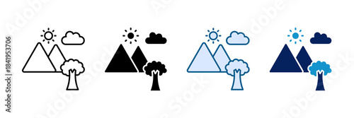 Nature Reserve Icon Set Multiple Style Collection