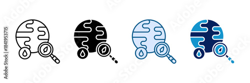 Biodiversity Monitoring Icon Set Multiple Style Collection