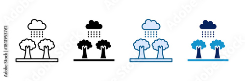 Rainforest Icon Set Multiple Style Collection