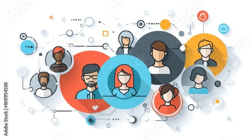 A diverse group of people connected through a digital technology interface representing the power of social in the modern world