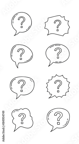Question mark speech bubbles with transparent background