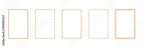 Elegant hand drawn art nouveau frames and decorative borders vector illustration with floral ornamental elements vintage style design collection template