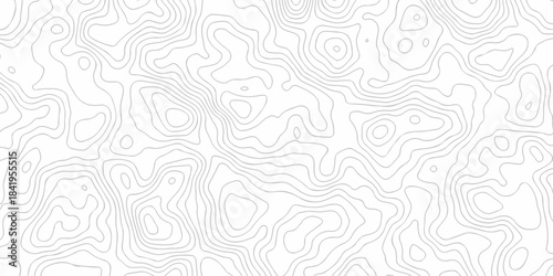 Minimal white hiking diagram landscape vector topo paper lines Topographic. contour lines grid map seamless pattern. Geographic mountain relief. Contour maps. Topo contour map design.