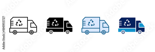 Recycling Truck Icon Set Multiple Style Collection
