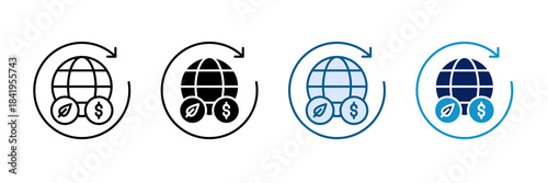 Circular Economy Icon Set Multiple Style Collection