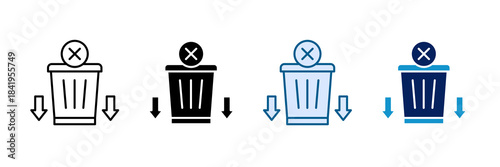 Waste Reduction Icon Set Multiple Style Collection