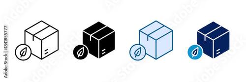 Green Packaging Icon Set Multiple Style Collection