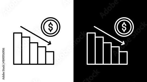 Loss Area Outline White Icon Set Design