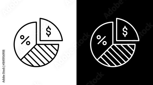 Contribution Margin Outline White Icon Set Design