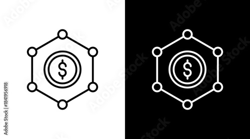 Variable Cost Outline White Icon Set Design
