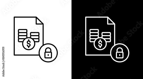 Fixed Cost Outline White Icon Set Design