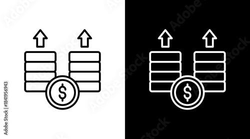 Profitability Outline White Icon Set Design