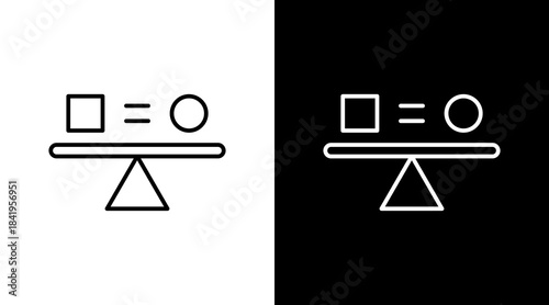 Equilibrium Point Outline White Icon Set Design