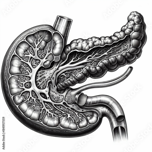 Anatomical depiction of the human pancreas