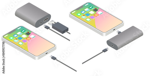 モバイルバッテリーとスマホ