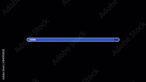blue loading animation with percentage numbers, animated motion graphic technology