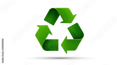 recycling symbol green icon minimalist vector