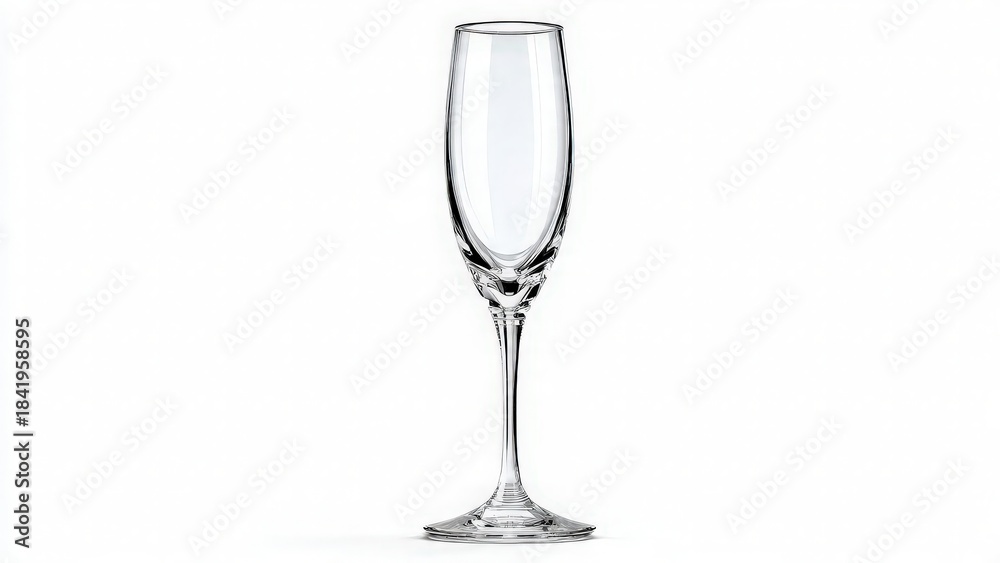 Obraz premium Elegant Empty Champagne Glass on White Background for Celebrations