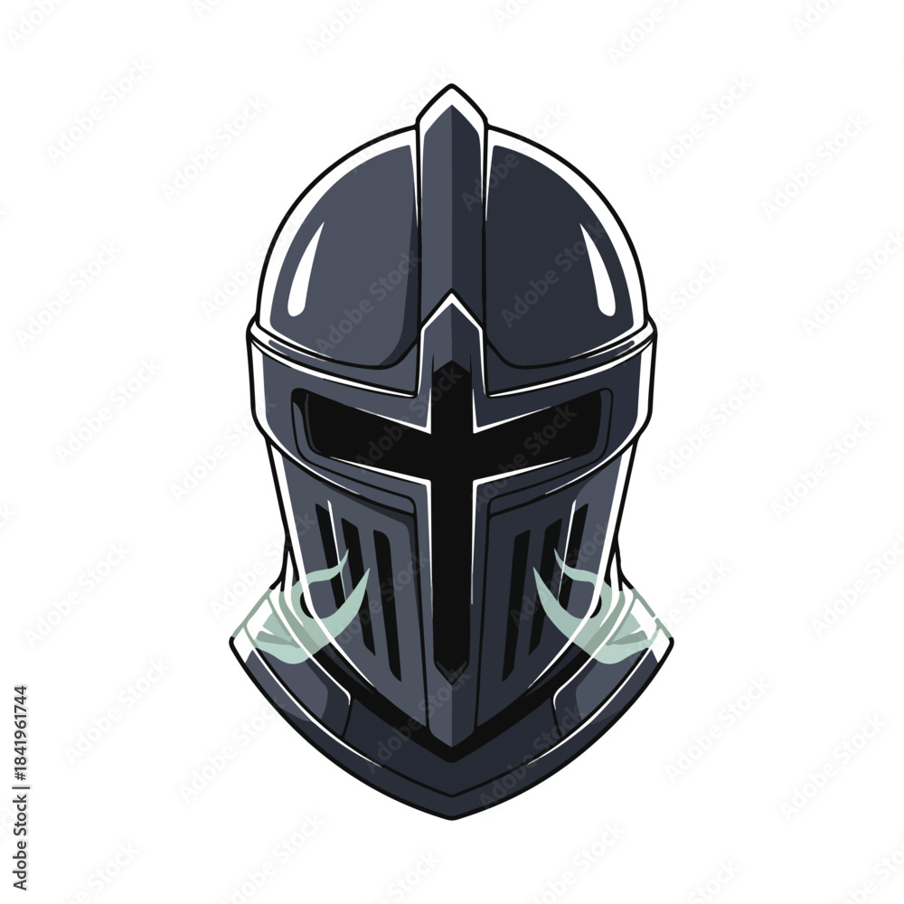 Fototapeta premium Modern Knight Helmet Illustration for Graphic Design Projects