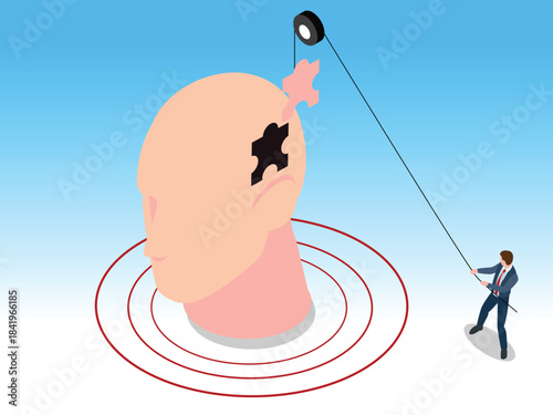 Mental Health Solution, Memory Restoration, and Problem Solving Concept 3d vector illustration