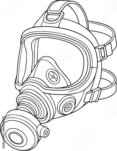SCBA Oxygen Mask With Regulator.eps
