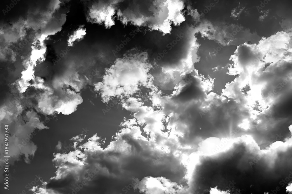 Fototapeta premium Sky with clouds. Black and white toning