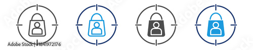 target market icon set multiple style