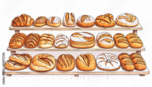 Detailed Sketch Bakery Pastries Doodles for Menu