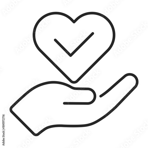 hand hold heart line web icon