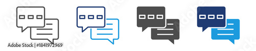 communication icon set multiple style