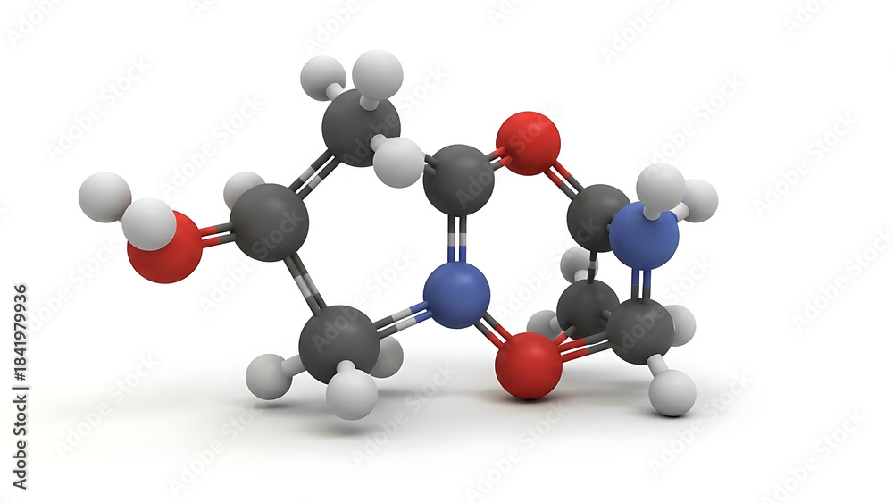 Obraz premium Molecular structure of chemical compound on white