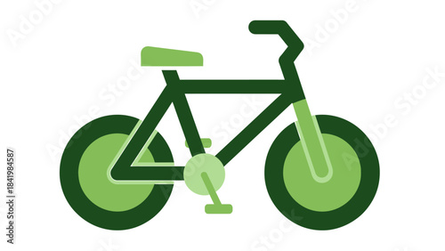 Green Bicycle Illustration - Eco-Friendly Transportation and Sustainable Living.