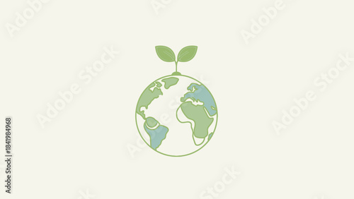 Earth with Sprout - A Symbol of Environmental Awareness and Sustainability.