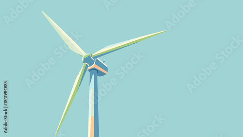 Wind Turbine Illustration - Clean Energy and Sustainable Power Generation.