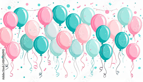 Playful Marker Balloon & Streamer Doodles for Celebration Poster