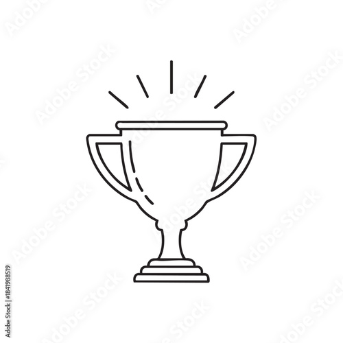 Simple line art illustration of a trophy cup symbolizing achievement and success.