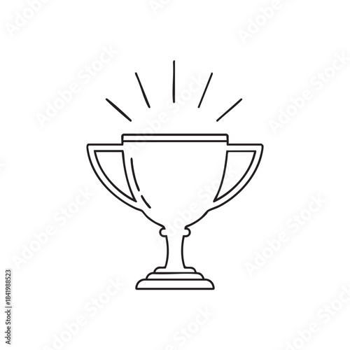 Simple line drawing of a trophy cup symbolizing achievement and success.