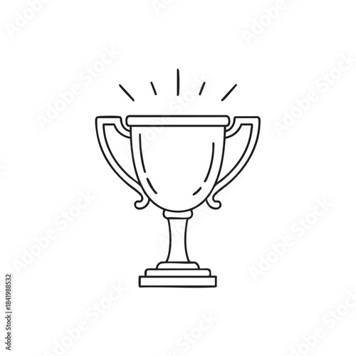 Line drawing of a trophy cup symbolizing achievement and success.