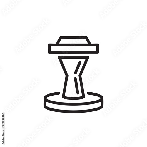 Minimalist Line Drawing of a Traditional Chess Piece on a Flat Surface.