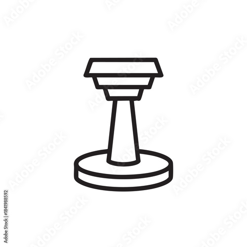 Minimalist Line Drawing of a Traditional Stamp or Seal on a White Background.
