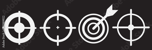 Aim icon for app and web design. Simple element illustration. Gun target icon web Vector collection in black strokes