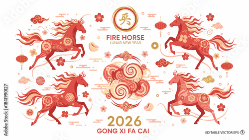 Year of the Fire Horse 2026 - A Vibrant Celebration of Chinese Zodiac.