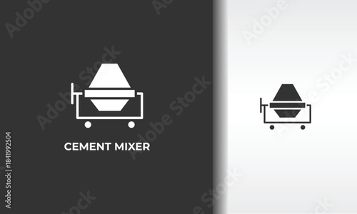 Cement Mixer Vector, Icon Or Logo Sign Isolated Symbol Illustration