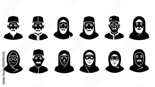 Diverse portraits representing various ethnicities and cultures in black and white