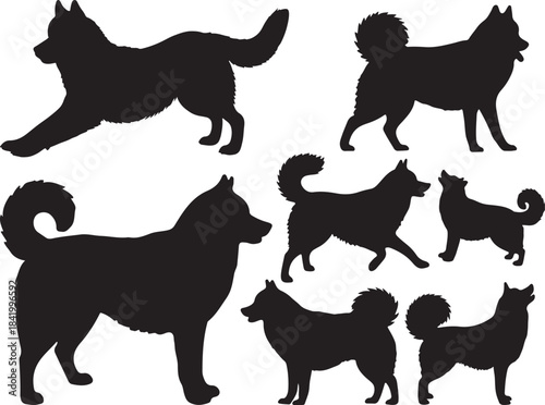 Siberian Husky Silhouettes