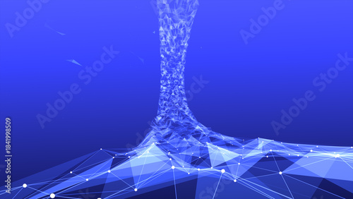 plexus , abstract polygonal space low poly green background with connecting dots and lines. Connection structure.