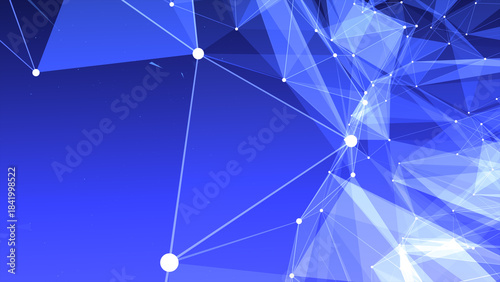 Connected white lines with dots. Concept of the science, connection, chemistry, biology, medicine, technology.