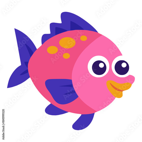 Flounder fish marine sea life flat color vector illustration template design